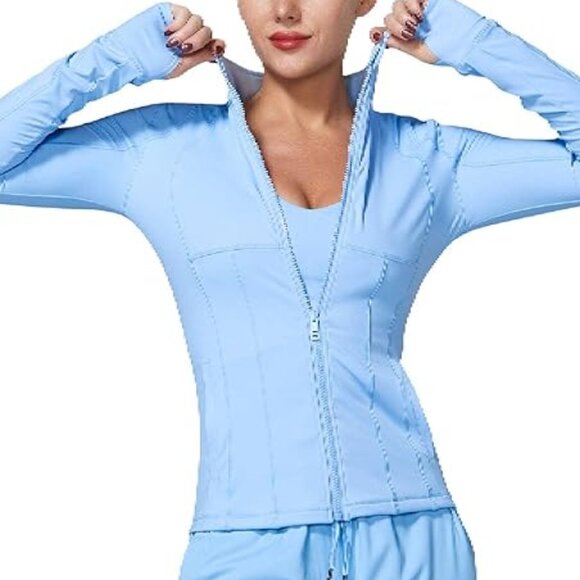 SUNZEL Women Lightweight Sports Running Workout Yoga Athletic Jacket Sz 8 Maroon - Picture 4 of 12